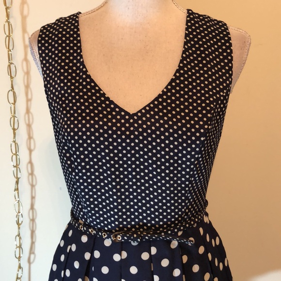 Charming Charlie mixed print polka dot sleeveless cutout mini dress - Picture 5 of 7